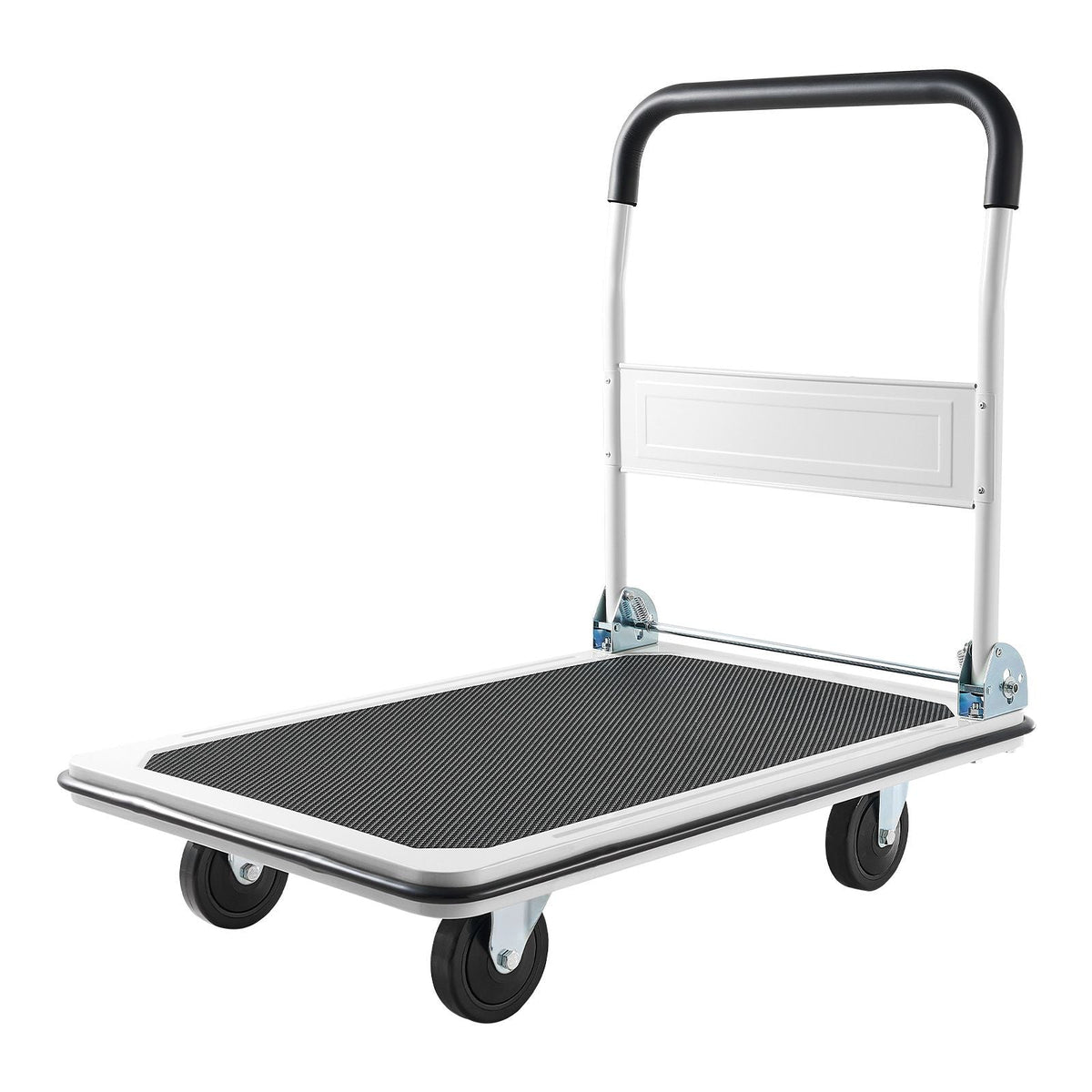 Foldable Push Cart Dolly, 660 lbs Load Capacity, Folding Platform Truck with Swivel Wheels, Moving Platform Hand Truck Flatbed Cart, Space Saving Push Handle, for Easy Storage, 35.4x34.3x24in