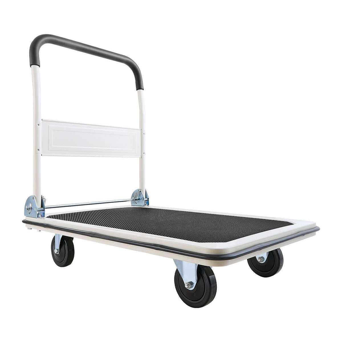 Foldable Push Cart Dolly, 660 lbs Load Capacity, Folding Platform Truck with Swivel Wheels, Moving Platform Hand Truck Flatbed Cart, Space Saving Push Handle, for Easy Storage, 35.4x34.3x24in