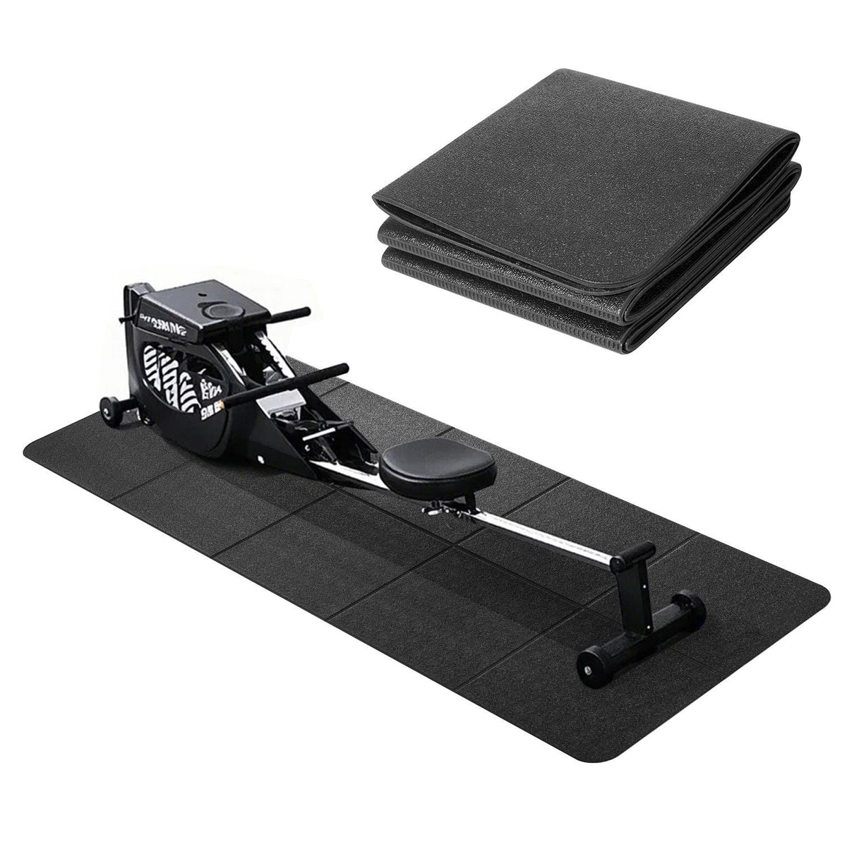 Foldable Walking Pad Treadmill Mat, 1/4" Thick, 24" x 68" Exercise Equipment Mat for Elliptical on Carpet Hardwood Floor, High Density PVC Floor Protector, Waterproof and Non-slip for Home Gym