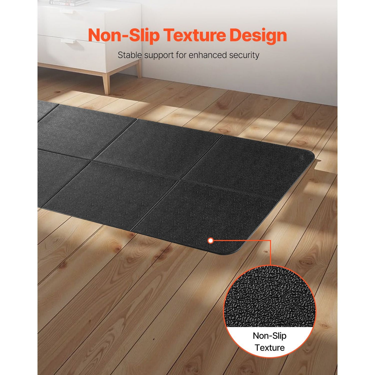 Foldable Walking Pad Treadmill Mat, 1/4" Thick, 24" x 68" Exercise Equipment Mat for Elliptical on Carpet Hardwood Floor, High Density PVC Floor Protector, Waterproof and Non-slip for Home Gym