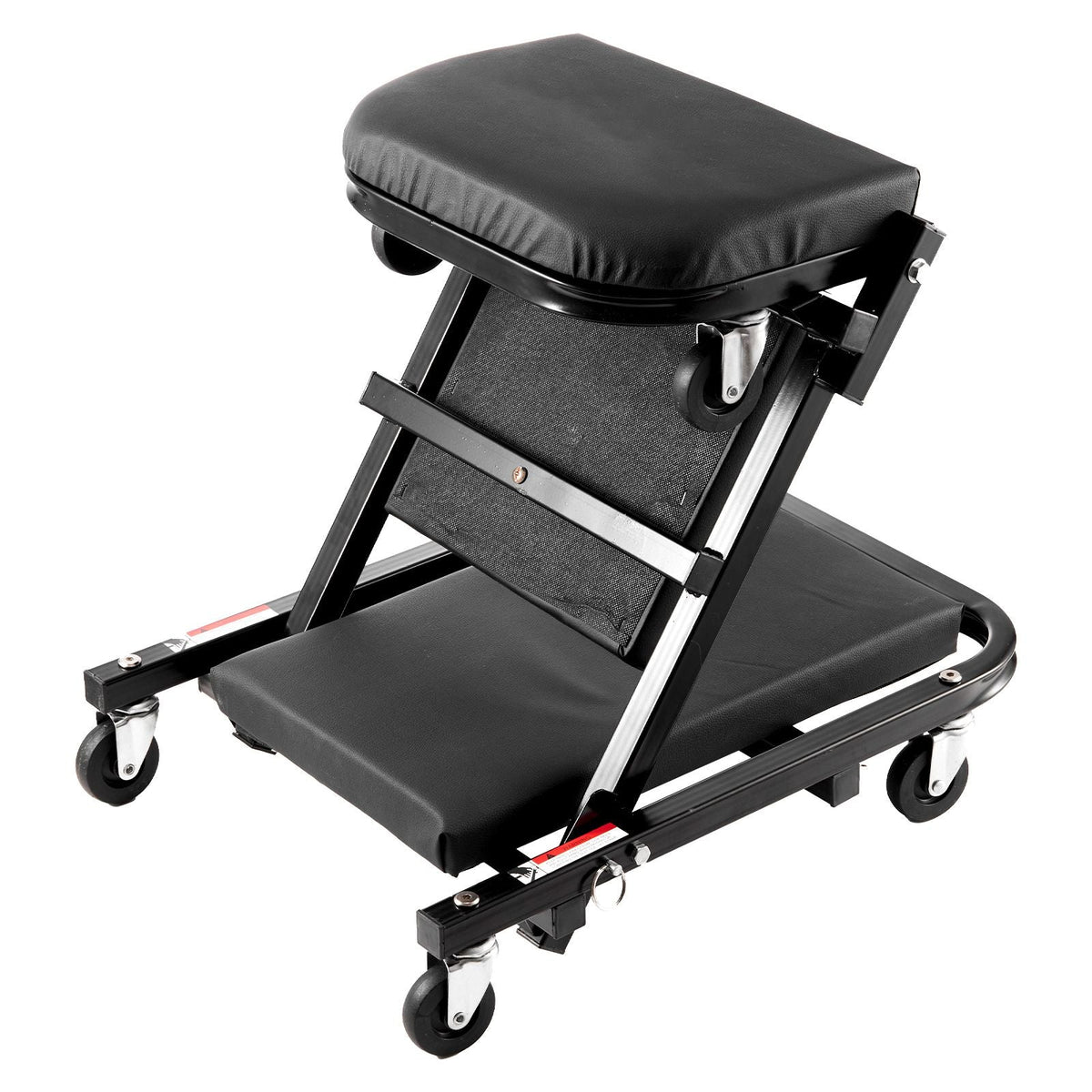 Foldable Z Garage Creeper, 40 in, 450 lbs Load Capacity Rolling Folding Mechanic Creeper Stool, with 6 Universal Wheels Padded Seat Steel Frame, Lay Down or Sit Chair for Garage Shop or Home