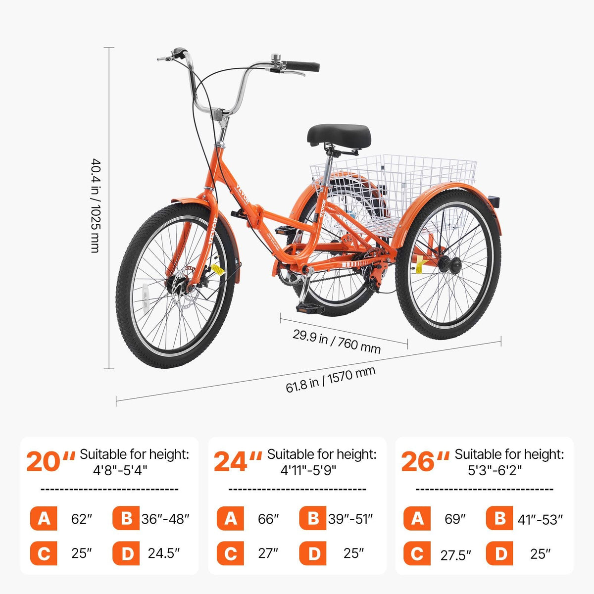 Folding Adult Tricycle, 20-Inch Adult Folding Trikes, Lightweight Aluminum Alloy 3 Wheel Cruiser Bike with Large Rear Basket, Shopping Picnic Foldable Tricycles for Adults, Women, Men, Seniors