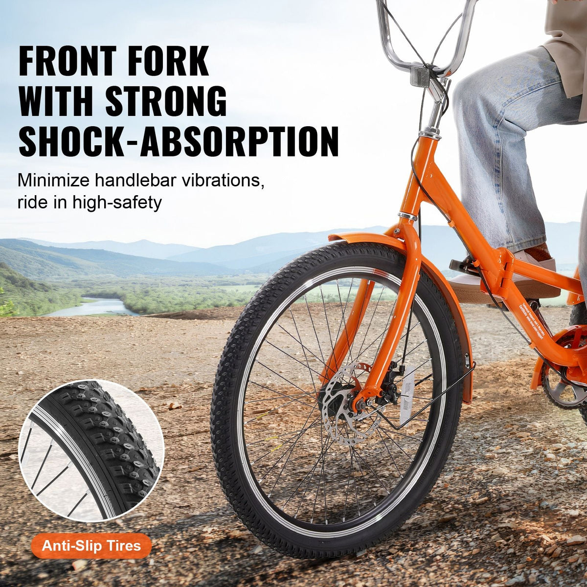 Folding Adult Tricycle, 24-Inch Adult Folding Trikes, Lightweight Aluminum Alloy 3 Wheel Cruiser Bike with Large Rear Basket, Shopping Picnic Foldable Tricycles for Adults, Women, Men, Seniors