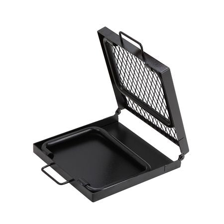Folding Campfire Grill, Heavy Duty Steel Mesh Grate, 22.4" Portable Camping Grates Over Fire Pit, Camp Fire Cooking Equipment with Legs Carrying Bag, Grilling Rack for Outdoor Open Flame Cooking