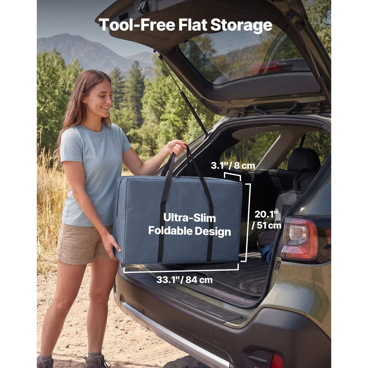 Folding Camping Storage Cabinet, Outdoor Portable Aluminum Lightweight Table, Quick Set-up Compact Kitchen Cook Station, with 6 Shelves and Carry Bag, for Picnic, BBQ, Camping, RV Traveling