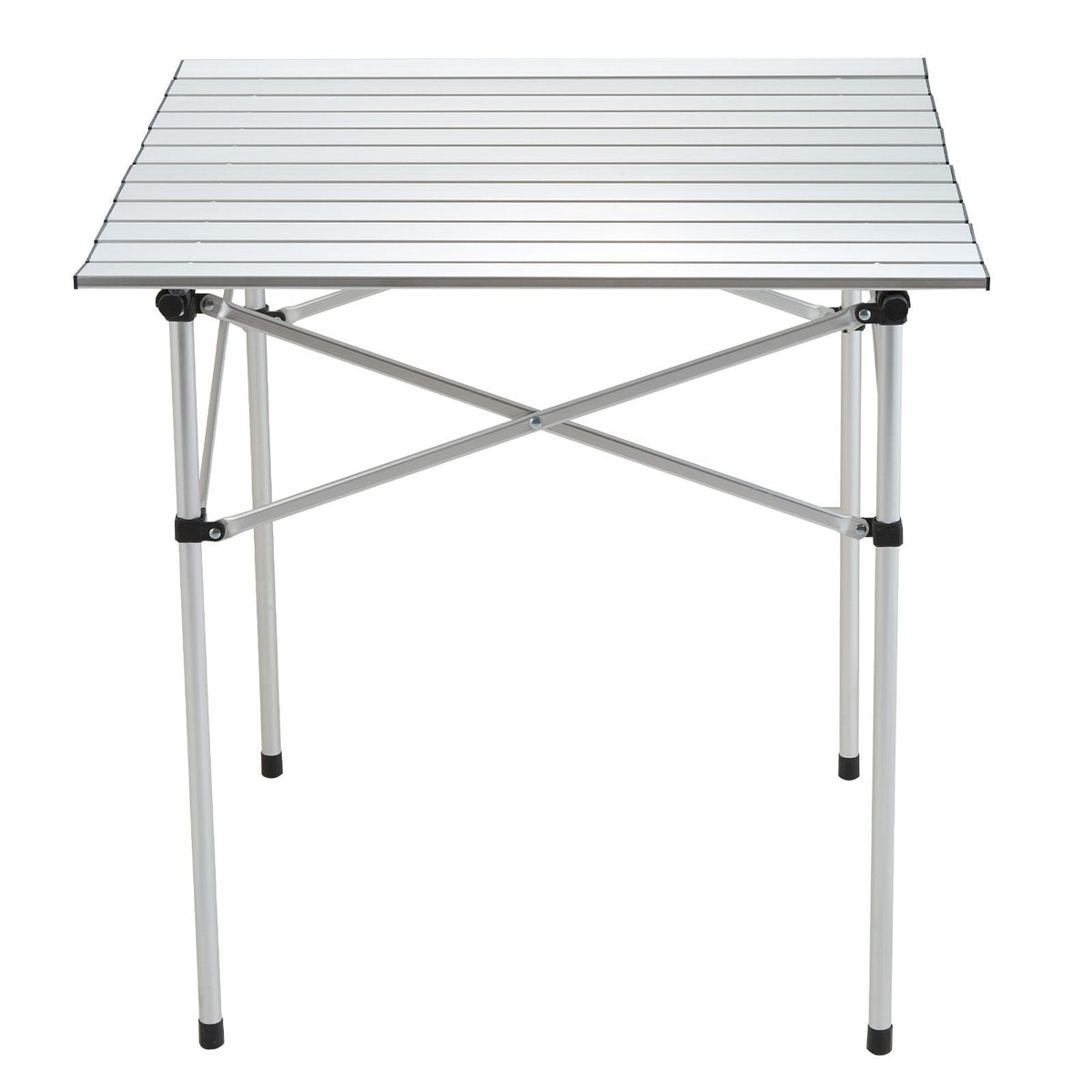 Folding Camping Table, Outdoor Portable Side Tables, Lightweight Fold Up Table, Aluminum Ultra Compact Work Table with Carry Bag, For Cooking, Beach, Picnic, Travel, 24x16 inch, Silver