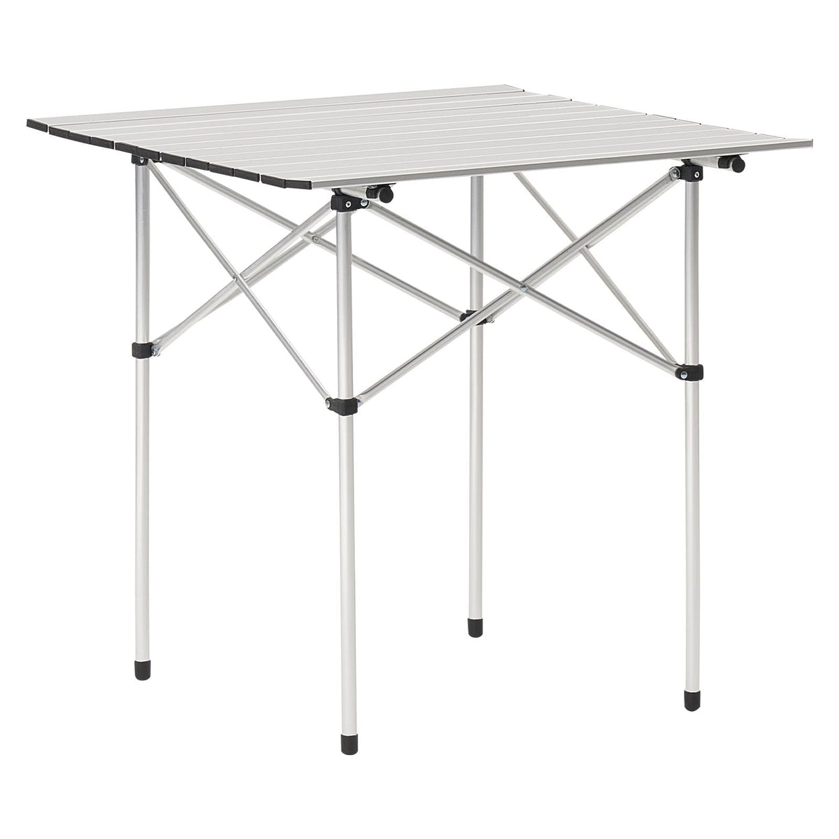Folding Camping Table, Portable Roll Up Side Tables, Small Lightweight Aluminum Beach Table, Compact with Carry Bag, for Outdoor Cooking, Tailgating, Grilling, Picnic, Travel, Silver