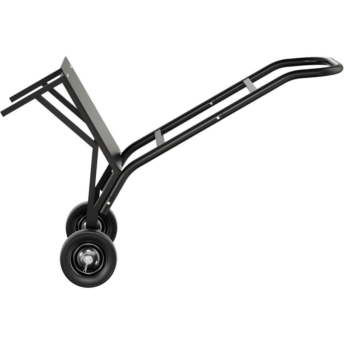 Folding Chair Rack, 150 LBS Capacity, Heavy-duty Chair Cart for Stacking 10 Chairs, Multi-Function Metal Chair Storage Dolly with Rubber Wheels, Push-Style Chair Holder, Matte Black