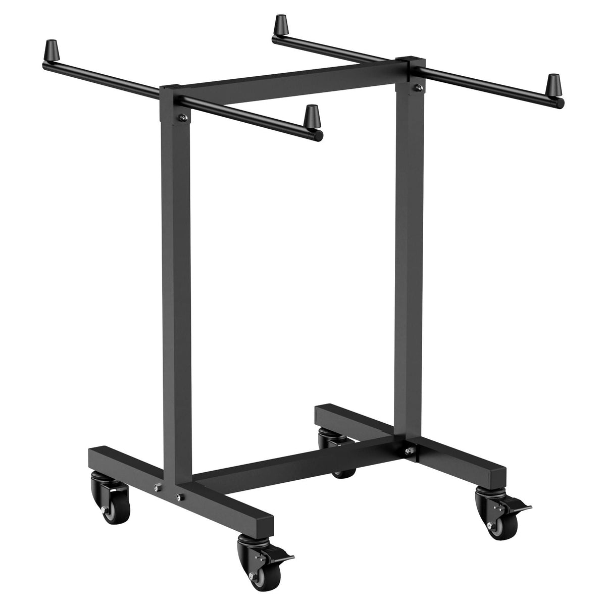 Folding Chair Rack, 200 LBS Capacity, T-shape Chair Cart for 14 Chairs, Heavy-duty Metal Chair Storage Dolly with Rubber Wheels, Multi-Function Chair Holder for Party Event,Hotel, Matte Black