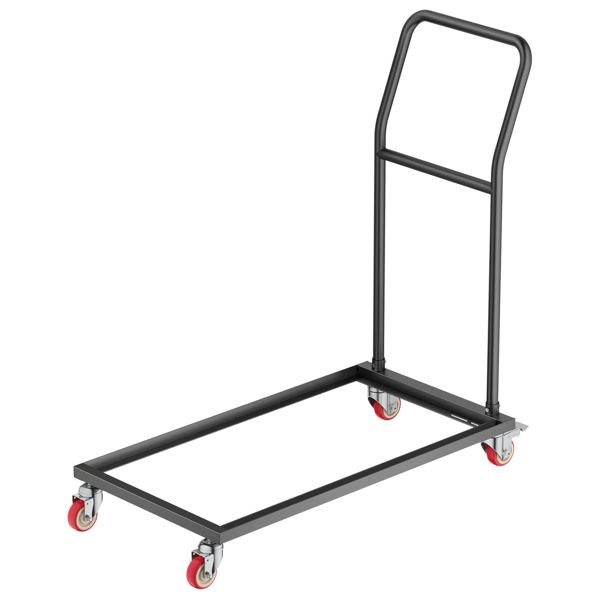 Folding Chair Rack, 300 LBS Capacity, L-shape Vertical Placement Chair Cart for 25 Chairs, Heavy-duty Metal Chair Storage Dolly with Rubber Wheels, Multi-Function Chair Holder, Matte Black