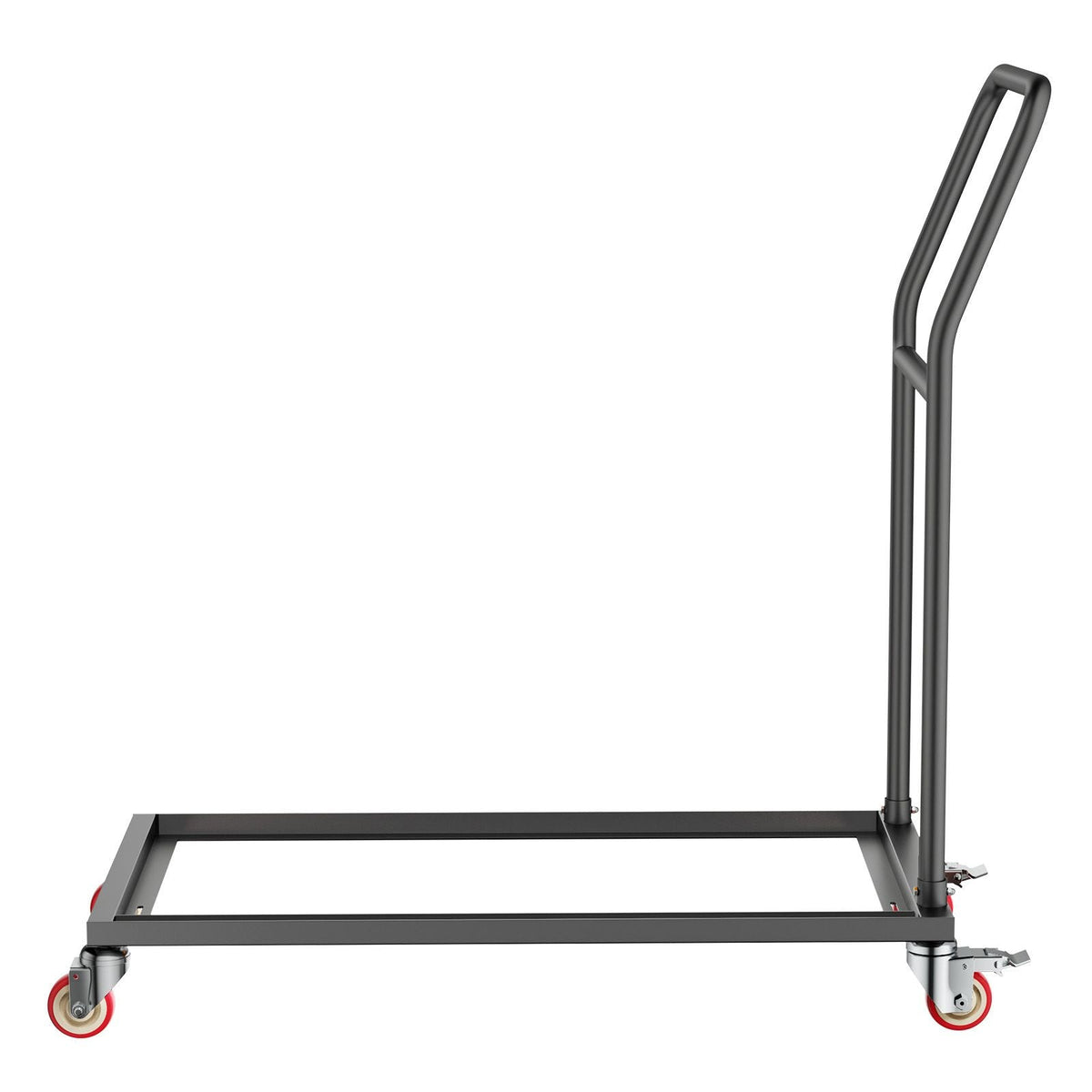 Folding Chair Rack, 300 LBS Capacity, L-shape Vertical Placement Chair Cart for 25 Chairs, Heavy-duty Metal Chair Storage Dolly with Rubber Wheels, Multi-Function Chair Holder, Matte Black