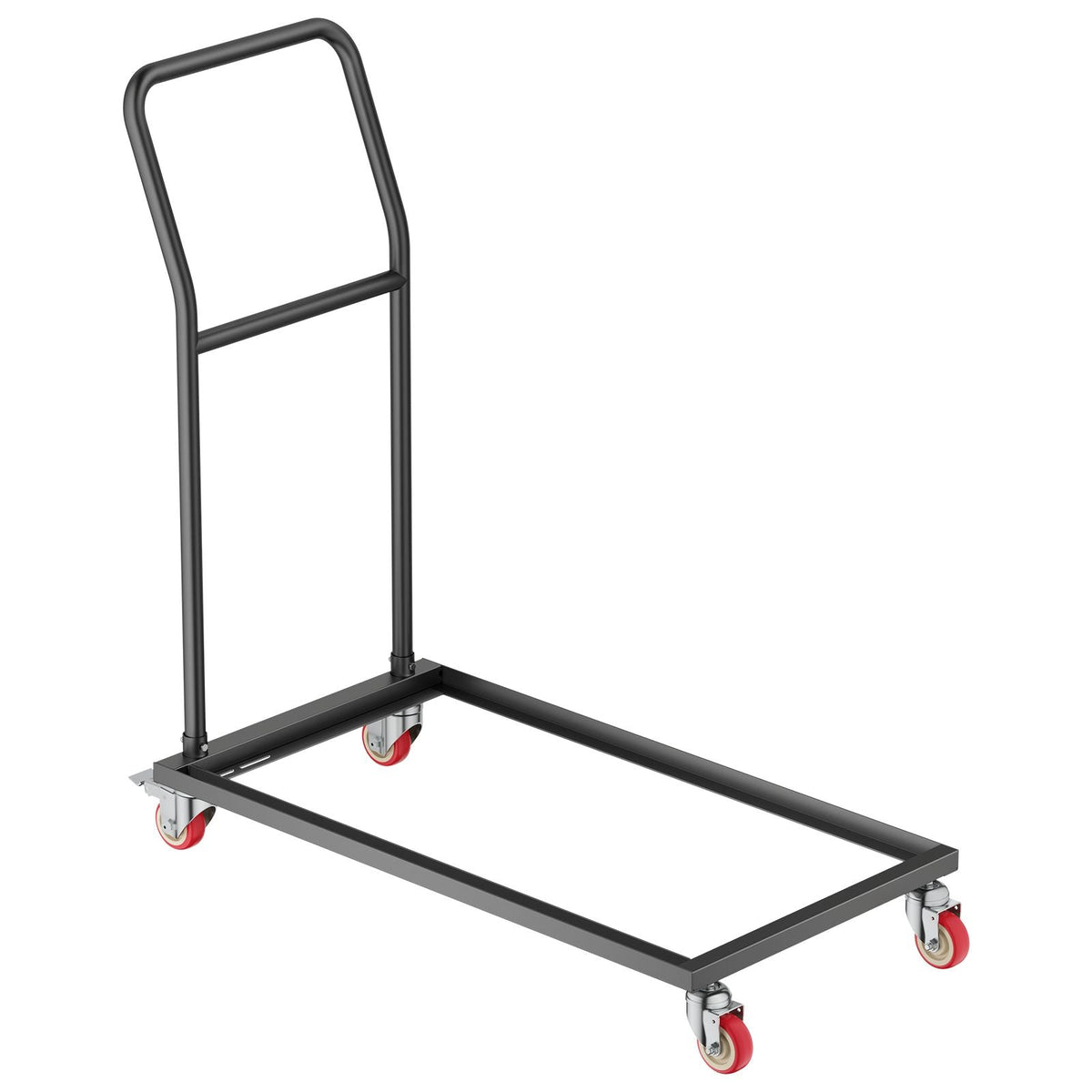 Folding Chair Rack, 300 LBS Capacity, L-shape Vertical Placement Chair Cart for 25 Chairs, Heavy-duty Metal Chair Storage Dolly with Rubber Wheels, Multi-Function Chair Holder, Matte Black