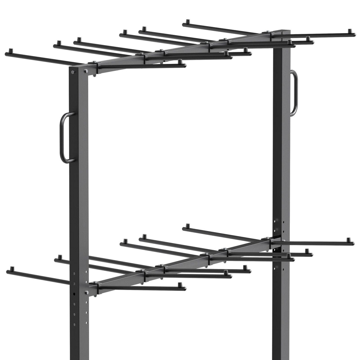 Folding Chair Rack, 800 LBS Capacity, Heavy-duty Chair Cart for 84 Chairs/ 12 Tables+42 Chairs, Dual-layer Chair Storage Dolly with Rubber Wheels and Holders, Large Chair Holder, Matte Black