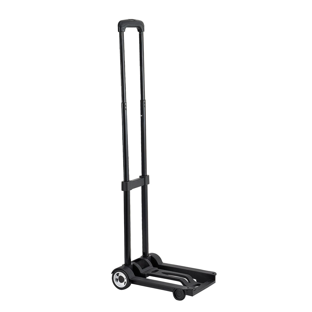 Folding Hand Truck, 110 lbs Load Capacity, Collapsible Luggage Cart with 2 Wheels & 1 Elastic Rope, Utility Dolly Platform Cart for Airport Travel Furniture Luggage Office Moving, Black