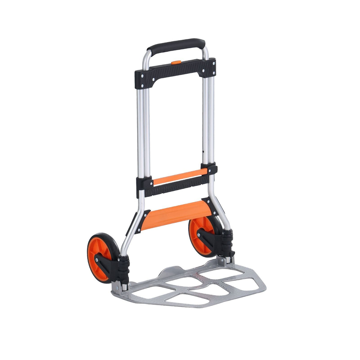 Folding Hand Truck, 275 lbs Load Capacity, Aluminum Portable Cart, Convertible Hand Truck and Dolly with Telescoping Handle and PP+TPR Wheels, Ultra Lightweight Super Strong for Moving Warehouse