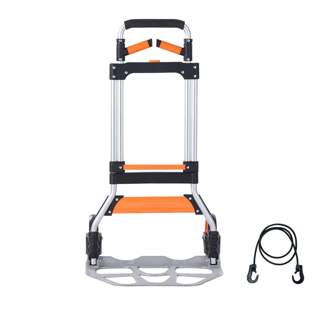 Folding Hand Truck, 309 lbs Load Capacity, Aluminum Portable Cart, Convertible Hand Truck and Dolly with Telescoping Handle and PP+TPR Wheels, Ultra Lightweight Super Strong for Moving Warehouse
