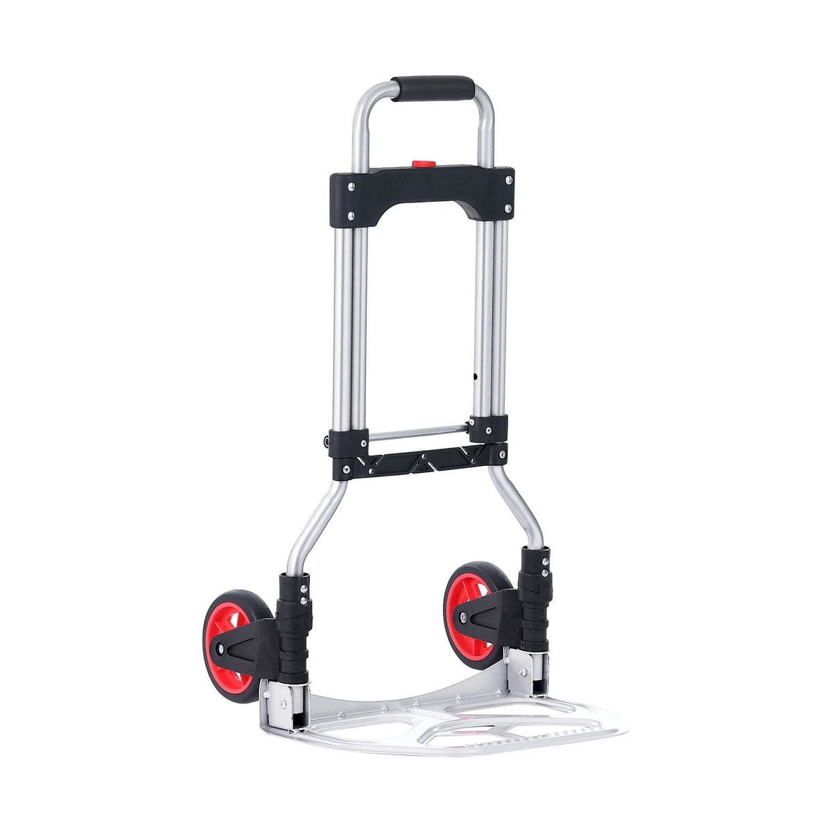 Folding Hand Truck and Dolly, 176 lbs Capacity, Aluminum Foldable Cart, Heavy-Duty Luggage Trolley Cart with Telescoping Handle and PP+TPR Wheels for Home, Office, Shopping, Travel