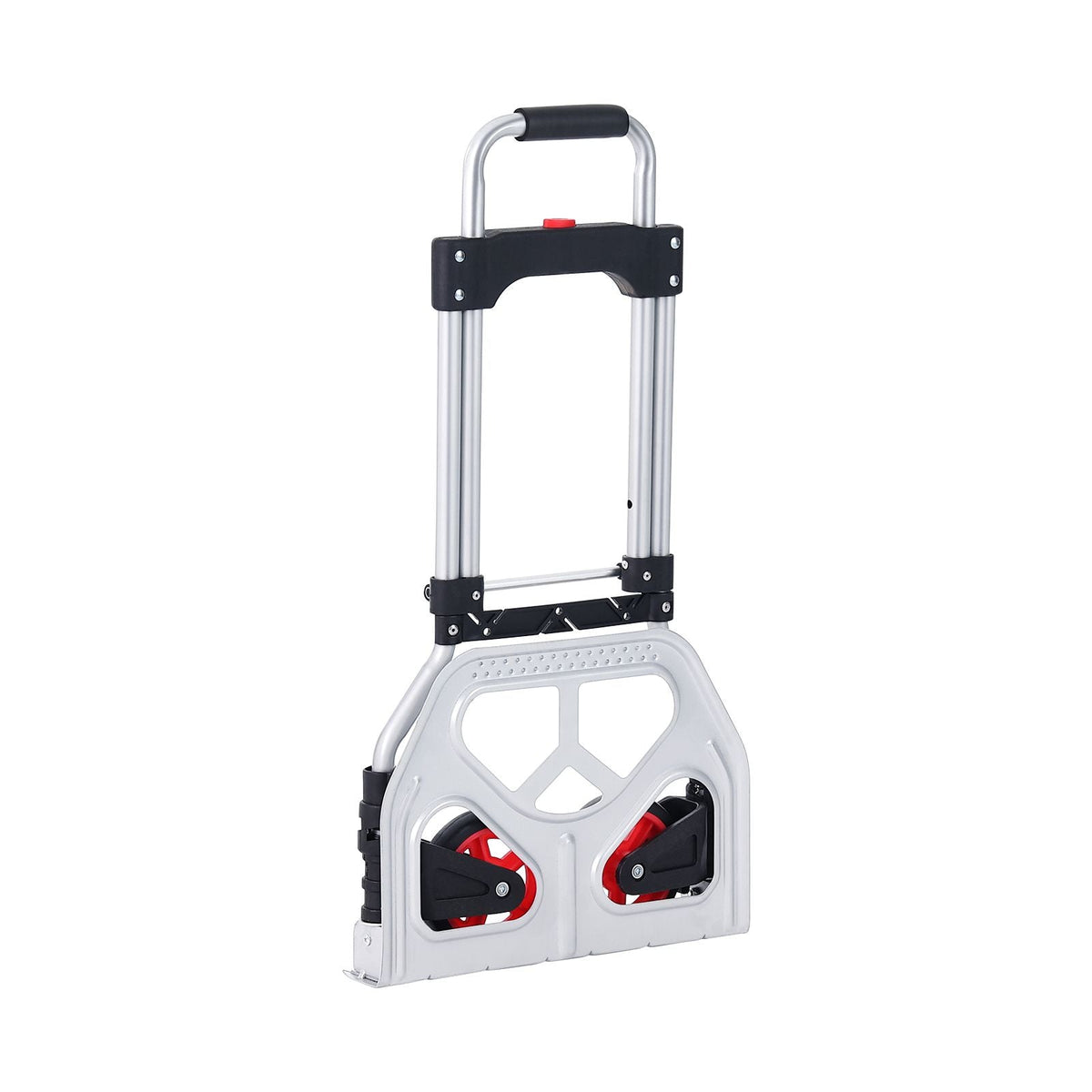 Folding Hand Truck and Dolly, 176 lbs Capacity, Aluminum Foldable Cart, Heavy-Duty Luggage Trolley Cart with Telescoping Handle and PP+TPR Wheels for Home, Office, Shopping, Travel