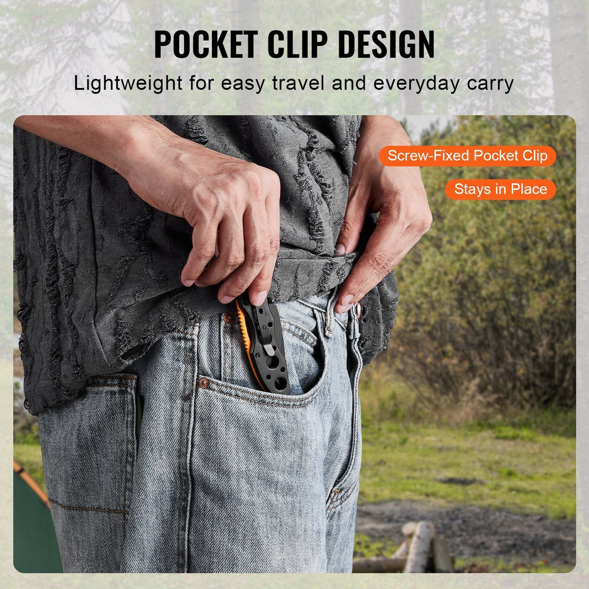 Folding Pocket Knife 3 in/7.6 cm 7Cr17Mov Blade Aluminum Handle Sharp