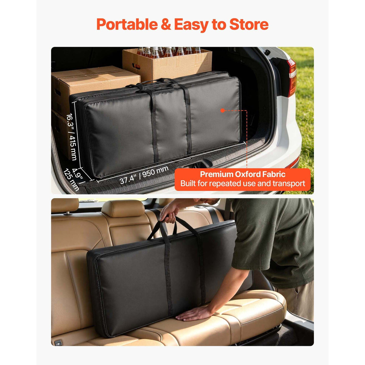 Folding Portable Bar Table, 2 pcs, 38.6 x 15.2 x 34.3 in, with Carry Bag, Storage Shelf, Detachable Skirt, Quick and Easy Setup, Foldable Mobile Bartending Station for Events, Party, Tradeshow