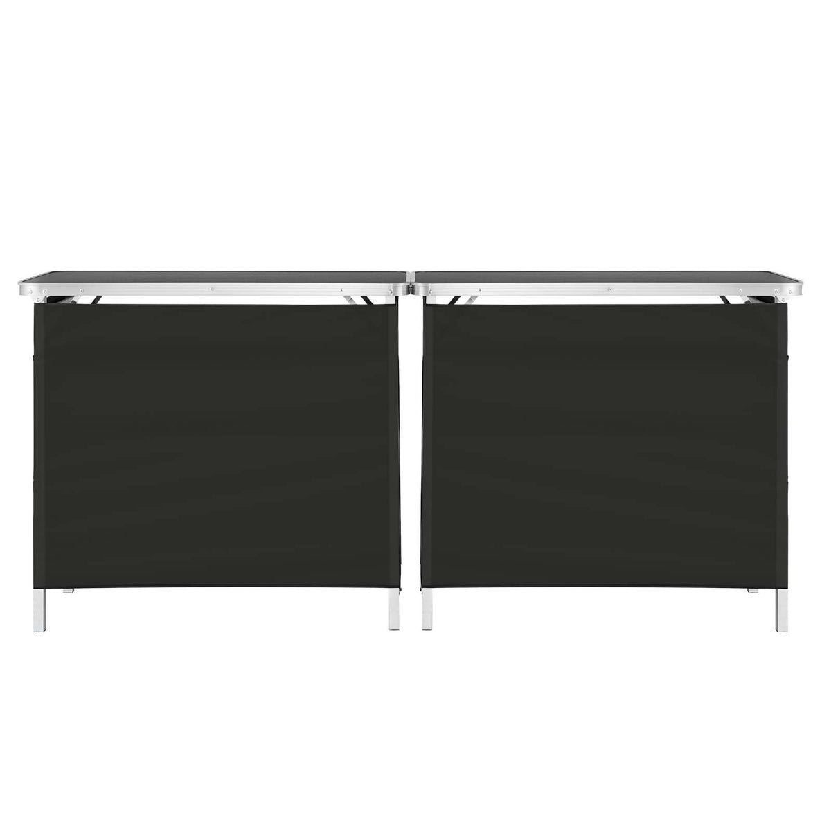 Folding Portable Bar Table, 2 pcs, 38.6 x 15.2 x 34.3 in, with Carry Bag, Storage Shelf, Detachable Skirt, Quick and Easy Setup, Foldable Mobile Bartending Station for Events, Party, Tradeshow