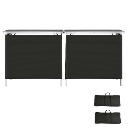 Folding Portable Bar Table, 2 pcs, 38.6 x 15.2 x 34.3 in, with Carry Bag, Storage Shelf, Detachable Skirt, Quick and Easy Setup, Foldable Mobile Bartending Station for Events, Party, Tradeshow