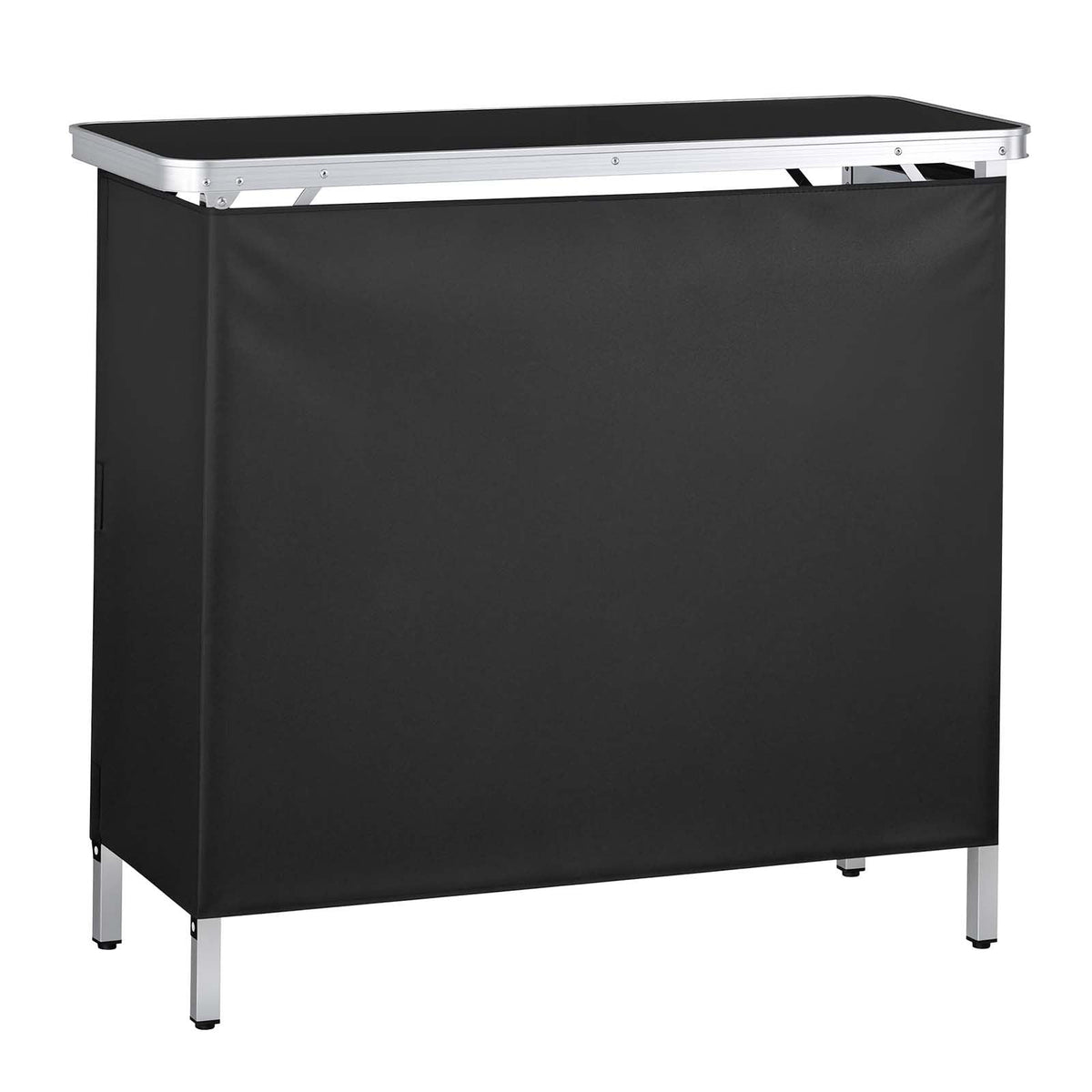 Folding Portable Bar Table, 38.6 x 15.2 x 34.3 in, with Carry Bag, Storage Shelf, and Detachable Skirt, Quick and Easy Setup, Foldable Mobile Bartending Station for Events, Party, Tradeshow