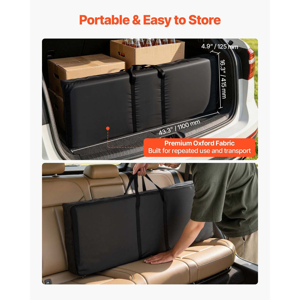 Folding Portable Bar Table, 43.3 x 15.2 x 34.8 in, with Carry Bag, Storage Shelf, and Detachable Skirt, Quick and Easy Setup, Foldable Mobile Bartending Station for Events, Party, Tradeshow