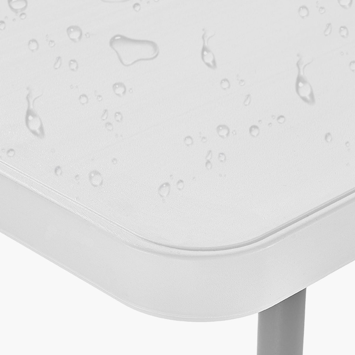 Folding Table, 4 Ft Heavy Duty Portable Fold-in-Half Utility Table, Indoor Outdoor Plastic Rectangle Table with Adjustable Height and Built in Handle, for Party, Dining, Picnic, Camping, White