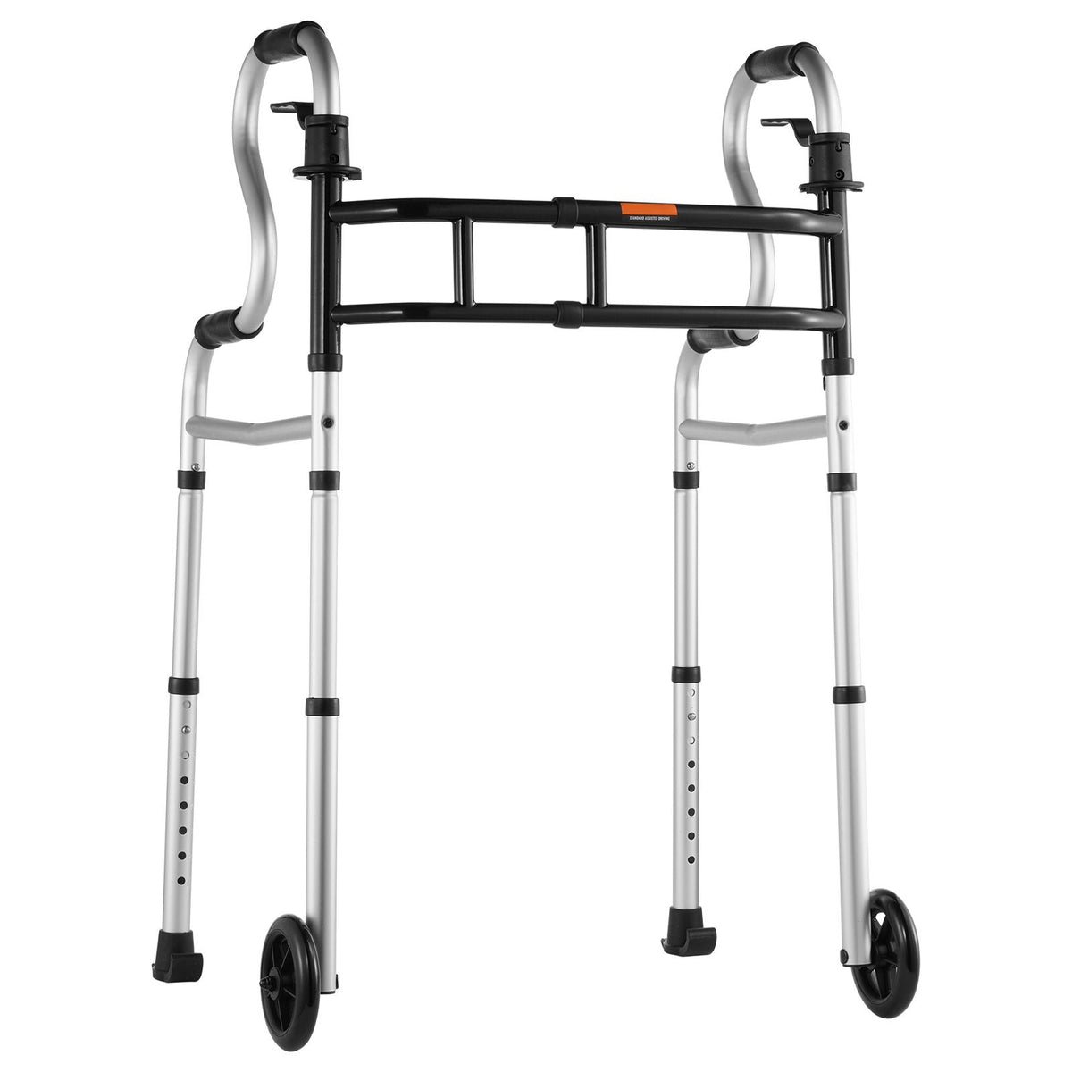 Folding Walker on Wheels, 3-in-1 Stand-Assist Folding Walkers with Adjustable Height and Width, Lightweight Aluminum | Front Wheeled Mobility Aid for Elderly Handicapped Disabled, Up to 350LBS