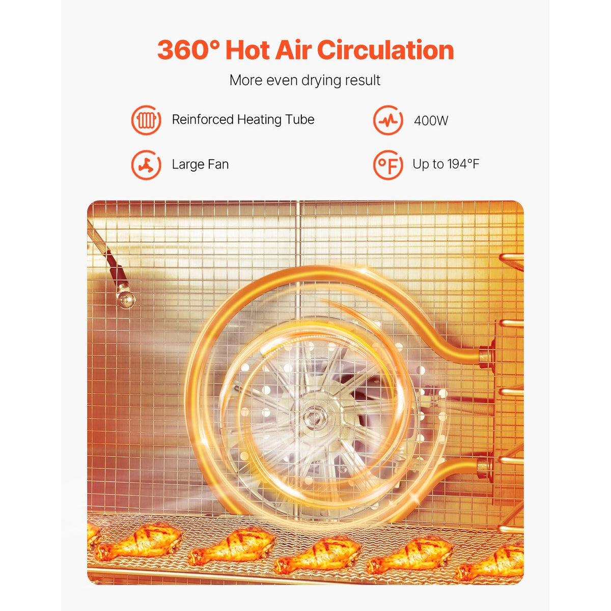 Food Dehydrator Machine, 6 Stainless Steel Trays, 400W Electric Food Dryer with Adjustable Temperature & 24-Hour Timer, Freeze Dryer for Jerky, Meat, Fruit, Vegetables, Herbs, Dog Treats