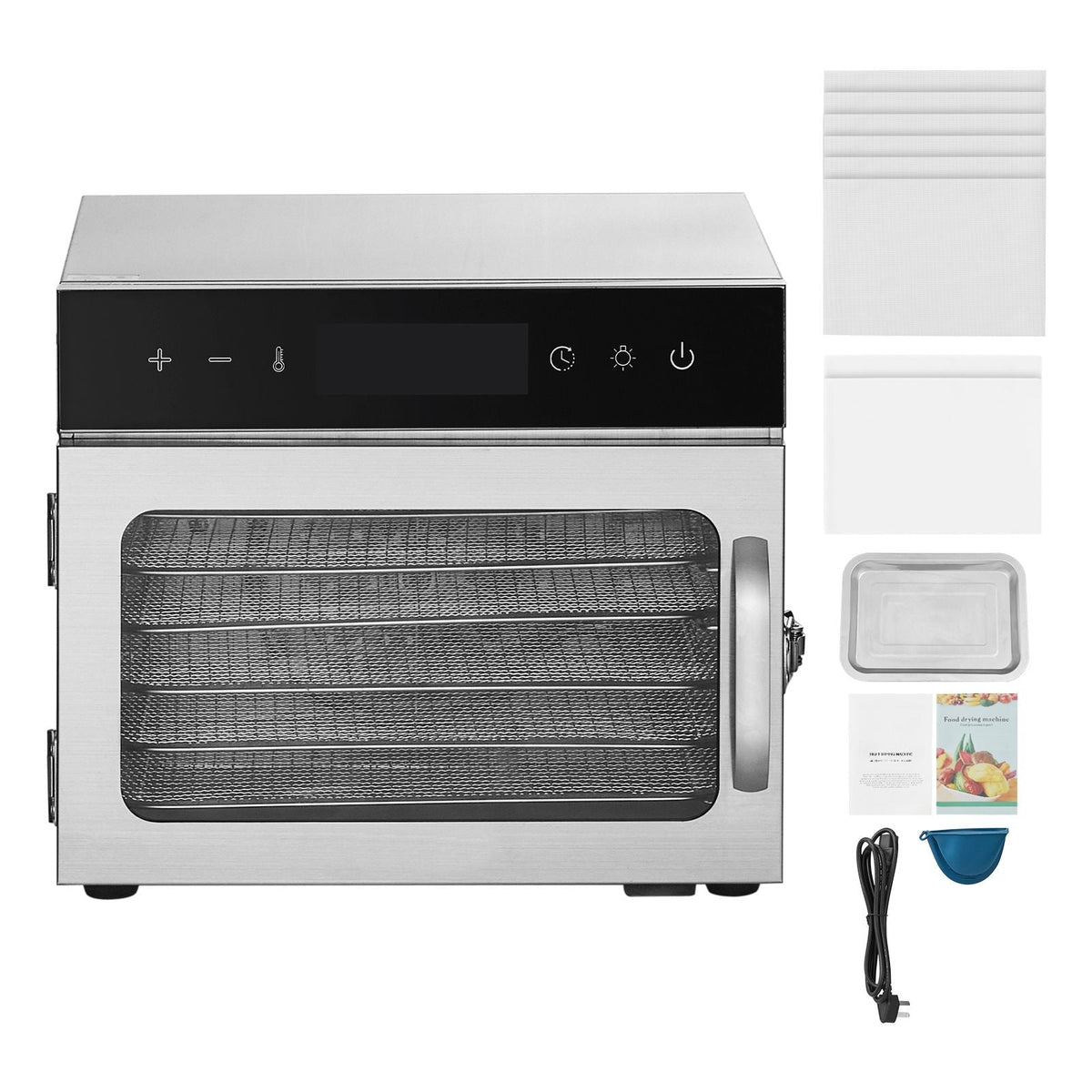 Food Dehydrator Machine, 6 Stainless Steel Trays, 400W Electric Food Dryer with Adjustable Temperature & 24-Hour Timer, Freeze Dryer for Jerky, Meat, Fruit, Vegetables, Herbs, Dog Treats