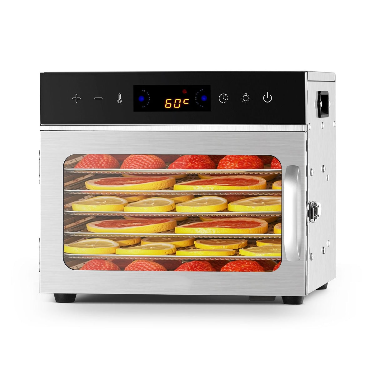 Food Dehydrator Machine, 6 Stainless Steel Trays, 400W Electric Food Dryer with Adjustable Temperature & 24-Hour Timer, Freeze Dryer for Jerky, Meat, Fruit, Vegetables, Herbs, Dog Treats