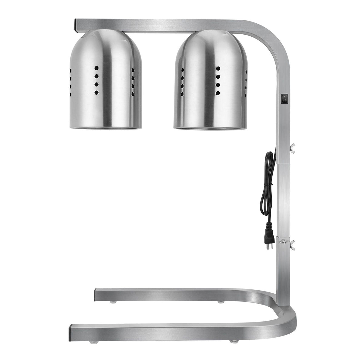 Food Heat Lamp, 500W Bulbs, Commercial Food Warmer Light, Electric Stainless Steel French Fry Heating Lamp, Free-standing, Catering Food Warming Equipment for Kitchen Buffet Restaurant, Silver