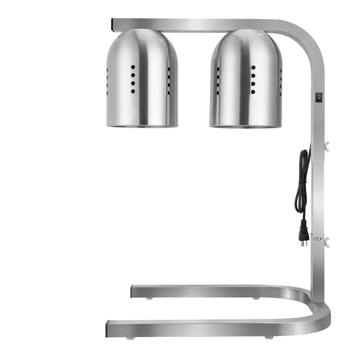 Food Heat Lamp, 500W Bulbs, Commercial Food Warmer Light, Electric Stainless Steel French Fry Heating Lamp, Free-standing, Catering Food Warming Equipment for Kitchen Buffet Restaurant, Silver