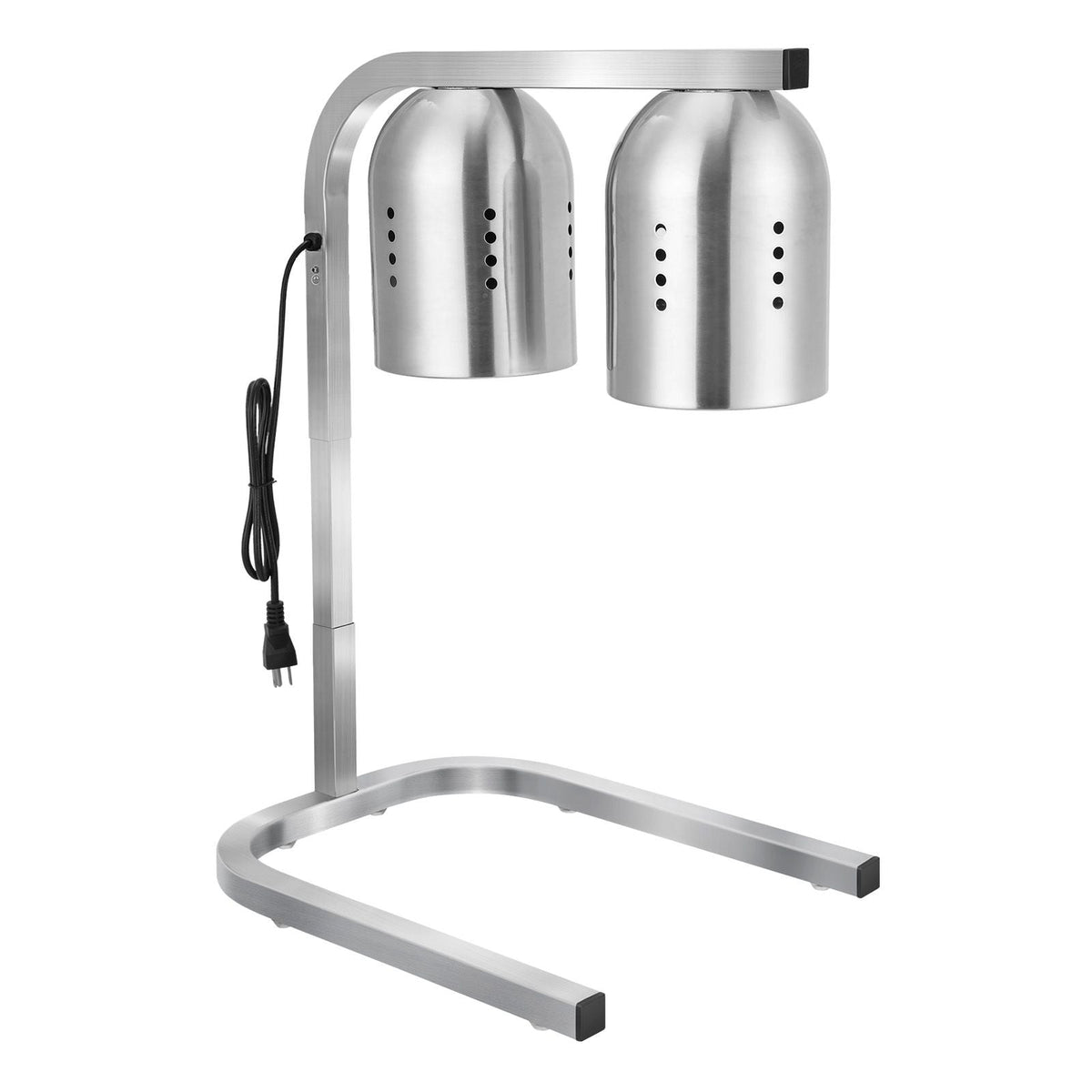 Food Heat Lamp, 500W Bulbs, Commercial Food Warmer Light, Electric Stainless Steel French Fry Heating Lamp, Free-standing, Catering Food Warming Equipment for Kitchen Buffet Restaurant, Silver
