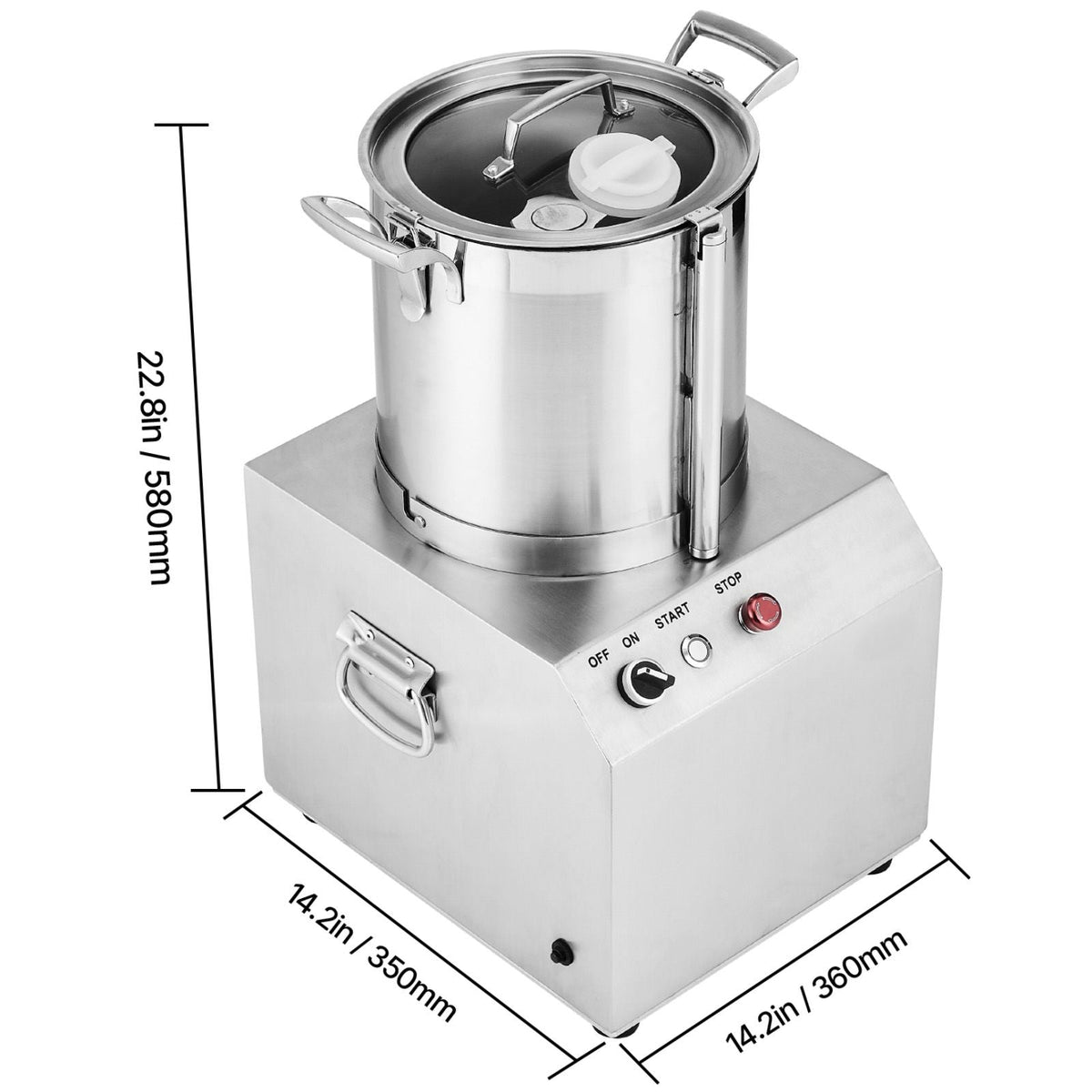 Food Processor & Vegetable Chopper, 10.6 Quart Food-Grade Stainless Steel Food Processor Chopper with 2 Extra S-Curve Blades, Idea for Chopping Vegetables, Fruit, Grains, Nuts