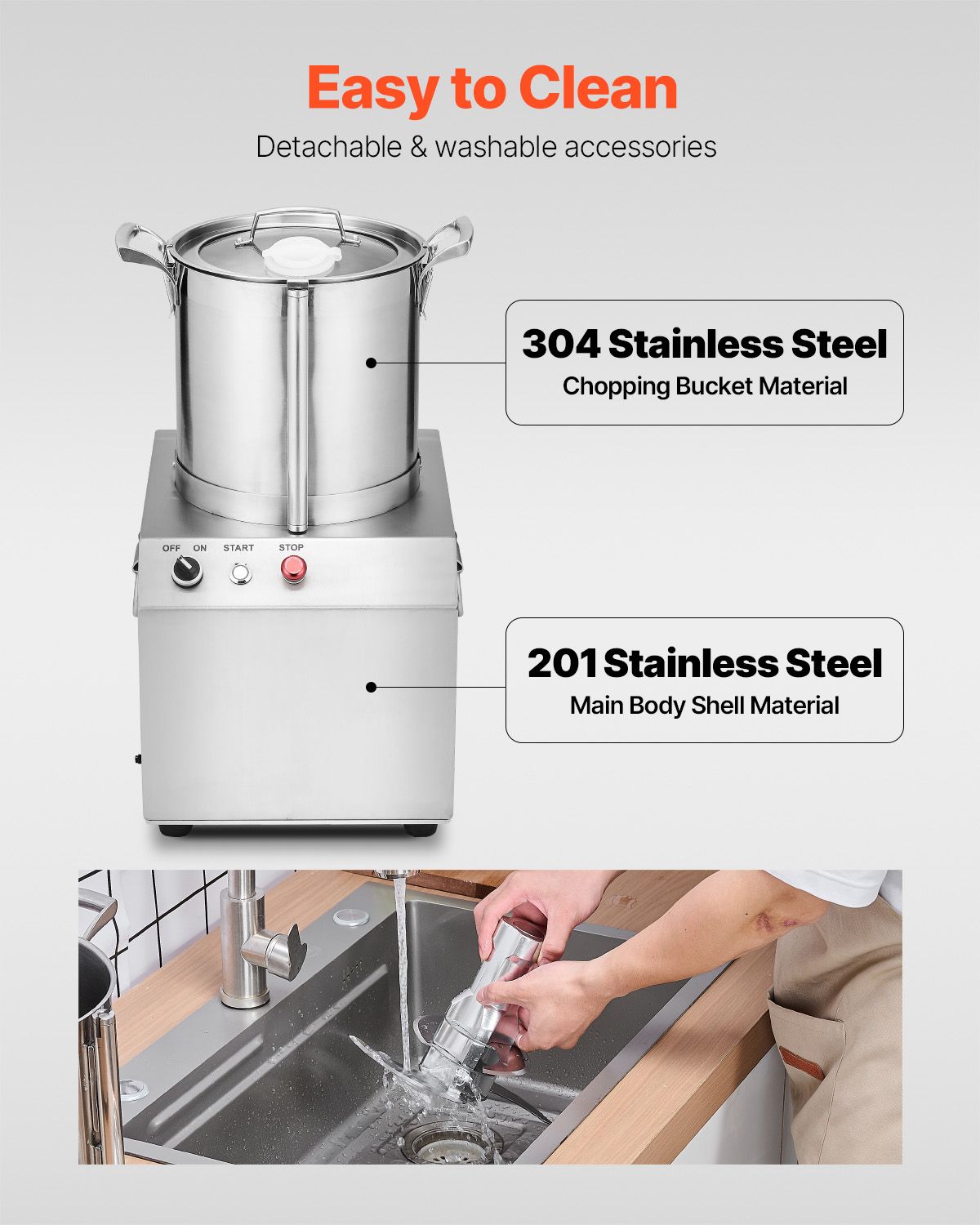 Food Processor & Vegetable Chopper, 10.6 Quart Food-Grade Stainless Steel Food Processor Chopper with 2 Extra S-Curve Blades, Idea for Chopping Vegetables, Fruit, Grains, Nuts