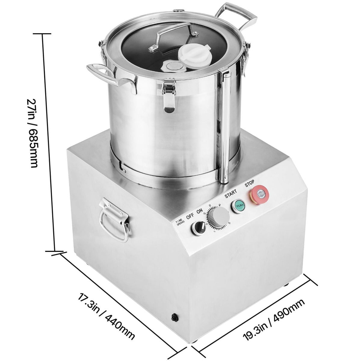 Food Processor & Vegetable Chopper, 15.9 Quart Food-Grade Stainless Steel Food Processor Chopper with 2 Extra S-Curve Blades, Ideal for Chopping Vegetables, Fruit, Grains, Nuts