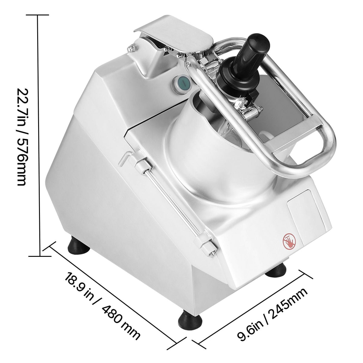 Food Processor & Vegetable Chopper, 2 Feeding Holes Food-Grade Stainless Steel Food Processor Chopper with Detachable 6 Blades, 3mm/5mm/7mm/10mm Shredder, 2mm/4mm Slicer, for Vegetables, Fruit