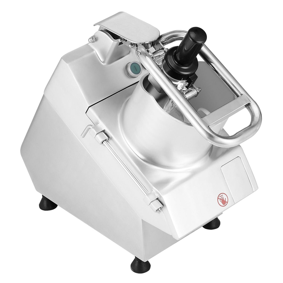 Food Processor & Vegetable Chopper, 2 Feeding Holes Food-Grade Stainless Steel Food Processor Chopper with Detachable 6 Blades, 3mm/5mm/7mm/10mm Shredder, 2mm/4mm Slicer, for Vegetables, Fruit