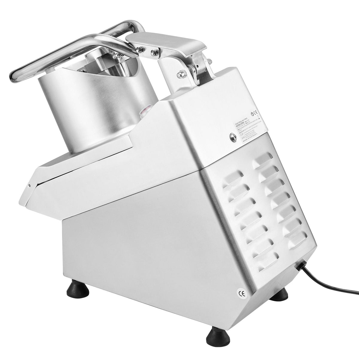 Food Processor & Vegetable Chopper, 2 Feeding Holes Food-Grade Stainless Steel Food Processor Chopper with Detachable 6 Blades, 3mm/5mm/7mm/10mm Shredder, 2mm/4mm Slicer, for Vegetables, Fruit