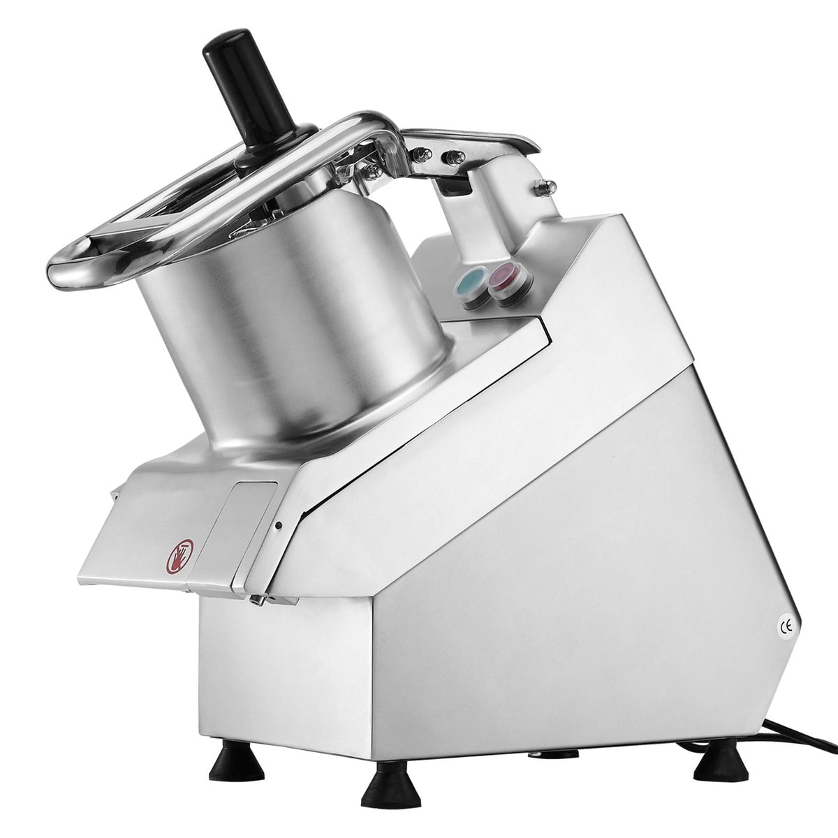 Food Processor & Vegetable Chopper, 2 Feeding Holes Food-Grade Stainless Steel Food Processor Chopper with Detachable 6 Blades, 3mm/5mm/7mm/10mm Shredder, 2mm/4mm Slicer, for Vegetables, Fruit