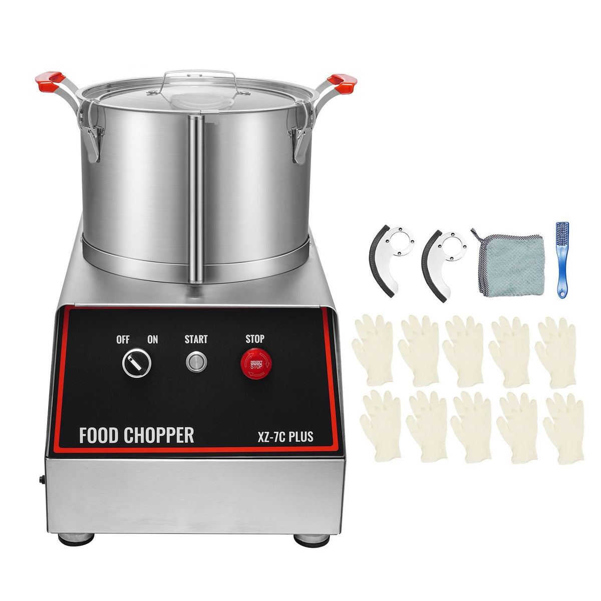 Food Processor & Vegetable Chopper, 7 Quart Bowl, 750W Food-Grade Stainless Steel Food Processor Chopper with 2 Extra S-Curve Blades, Multifunctional for Chopping Vegetables, Meat, Grains, Nuts