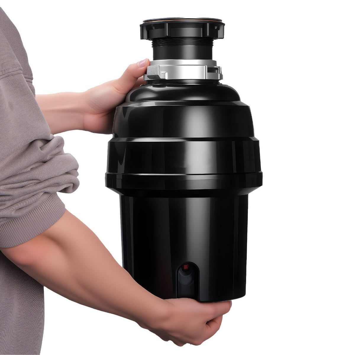 Food Waste Garbage Disposal, 1HP 3500RPM DC Motor, Continuous Feed Kitchen Sink Garbage Disposer, EZ Connect Food Waste Grinding System with Sound Reduction & Power Cord for Kitchens
