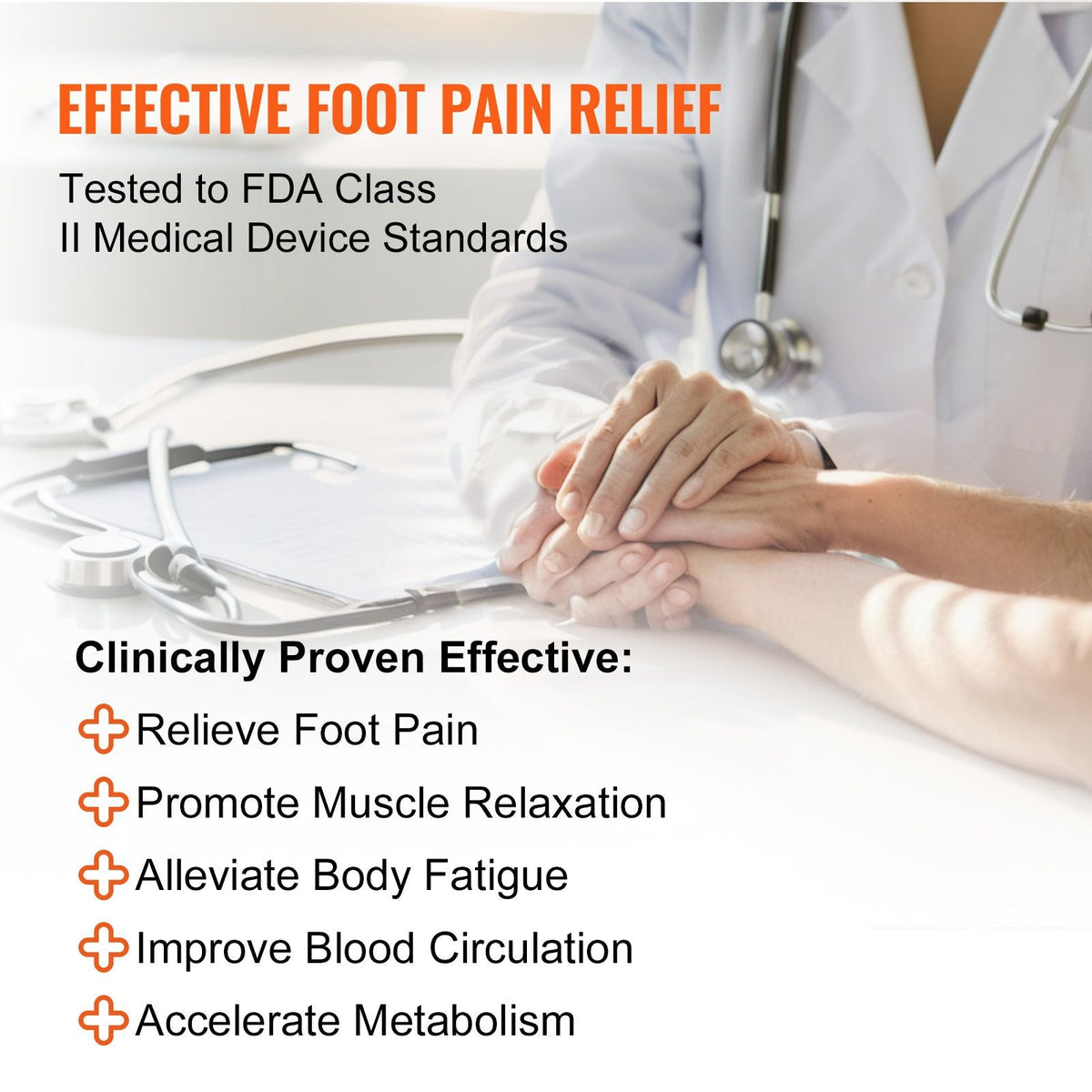 Foot Circulation Stimulator with Heat, EMS & TENS Foot Massager for Neuropathy, Electric Foot Stimulator with 3-Level Temperature, 25 Modes & 50 Intensities for Pain Relief, Plantar Fasciitis