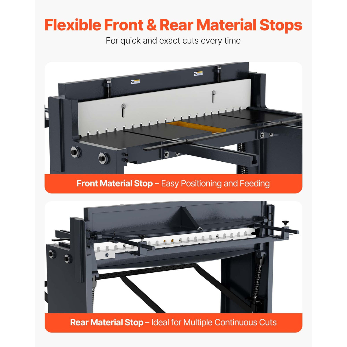Foot Stomp Sheet Metal Shear, 52 in Width Manual Floor Shear, with Soild Steel Frame, Adjustable Blade Gap, Material Stops, Foot-Pedal Control for Cutting Steel, Copper, Rebar, and Aluminum