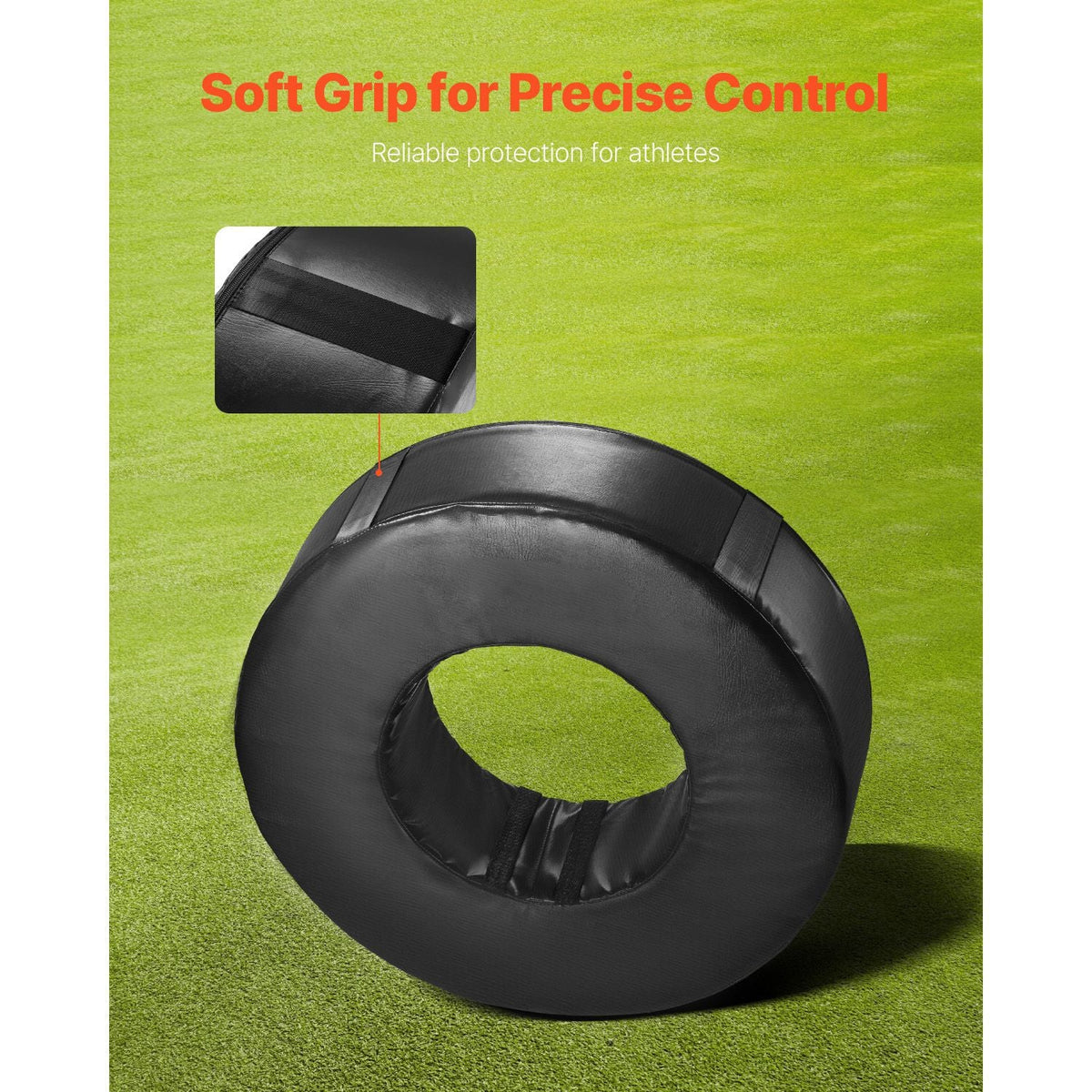 Football Tackle Wheel, Football Tackling Dummy, Waterproof PVC and High-Density Sponge Tackle Ring, Dummies Training Equipment with Straps, for Blocking, Hitting Drills and Practice, Black, 1PCS