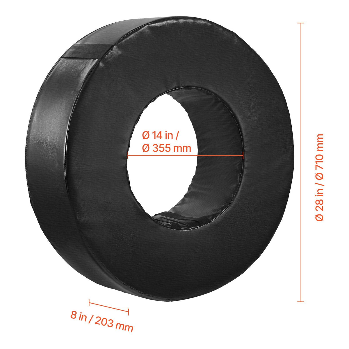 Football Tackle Wheel, Football Tackling Dummy, Waterproof PVC and High-Density Sponge Tackle Ring, Dummies Training Equipment with Straps, for Blocking, Hitting Drills and Practice, Black, 1PCS