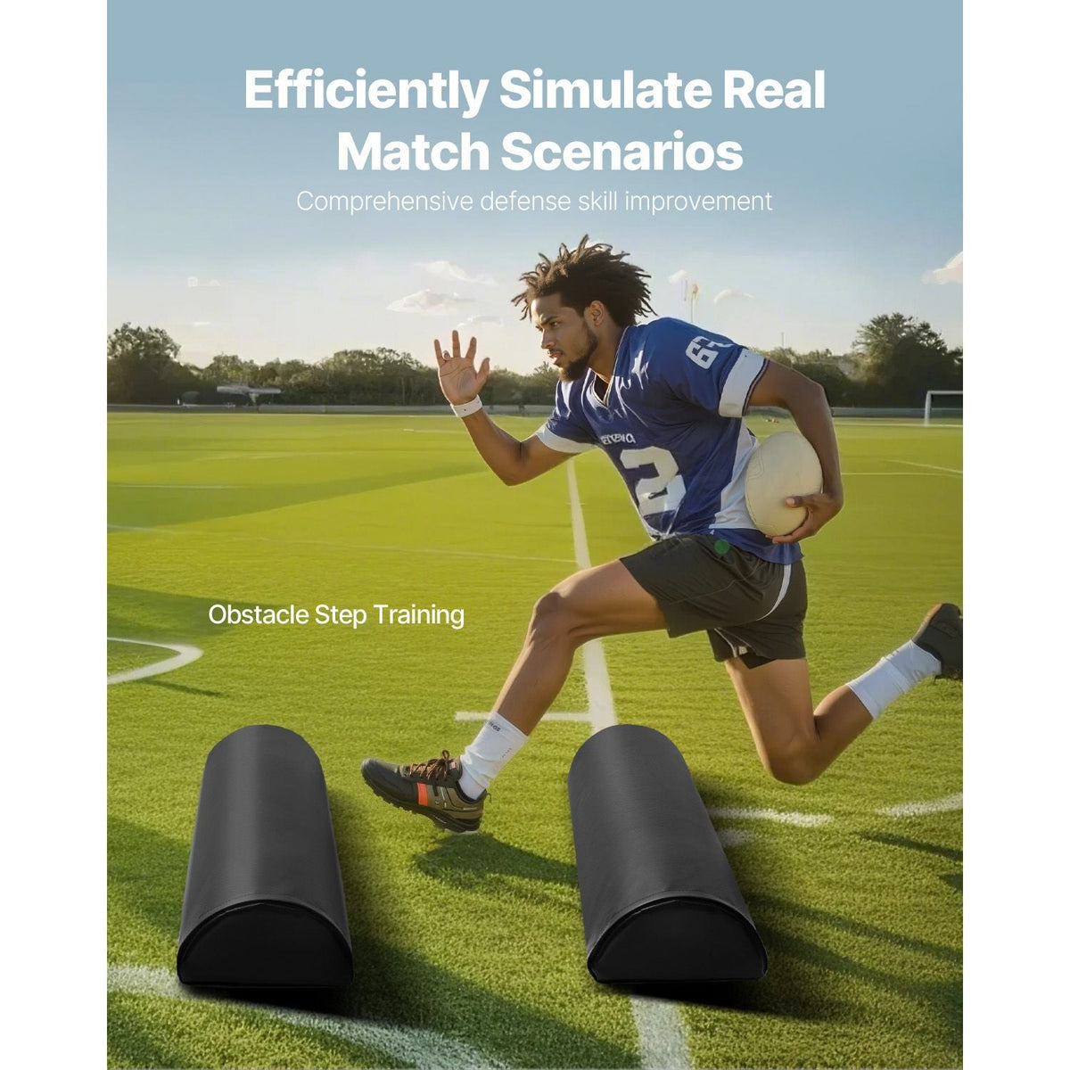Football Tackling Dummy, 42.5 in PVC Step Over Dummy, High-Density Sponge Blocking Pad Equipment, Heavy Duty Tackle Dummies with Handles, Great for Footwork Drills Sports Training Practice, 2PCS